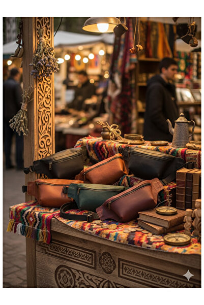 Namaste Vintage Hakiki deri vintage eskitme model unisex bel çantası