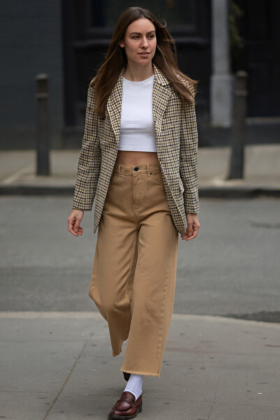 ZARİFSTORE Camel Püsküllü Jean Pantolon