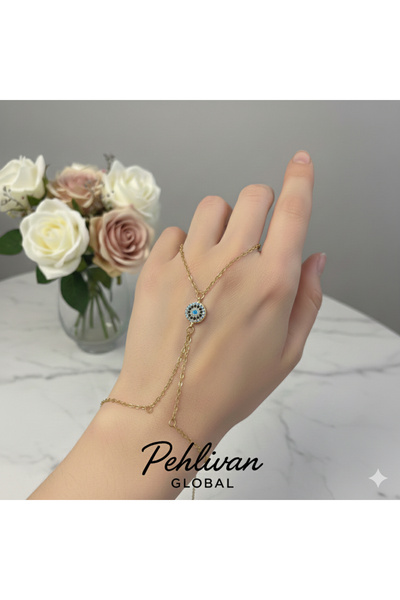 Pehlivan Global Nazar Boncuk Desenli Çelik Şahmeran