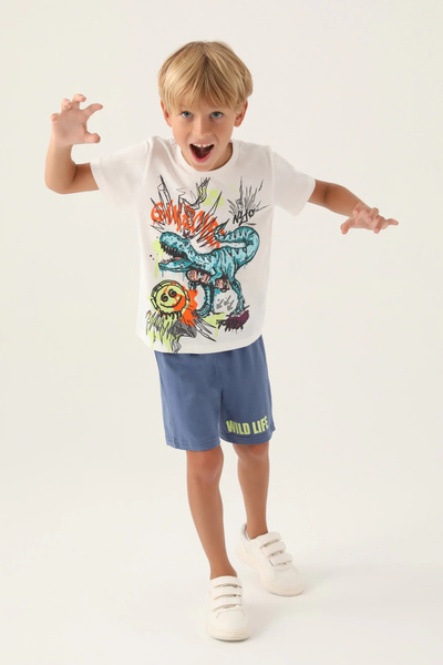 Rolypoly Boy's White Bermuda Suit