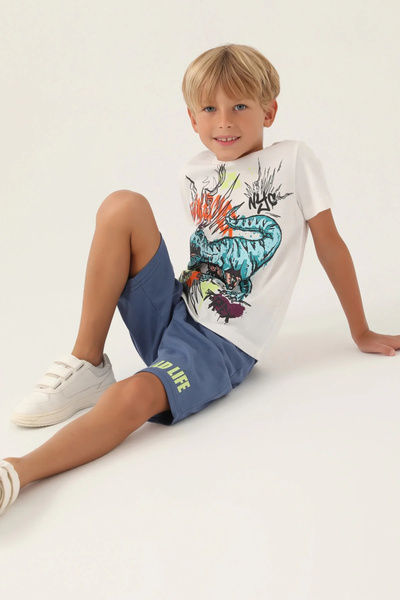 Rolypoly Boy's White Bermuda Suit