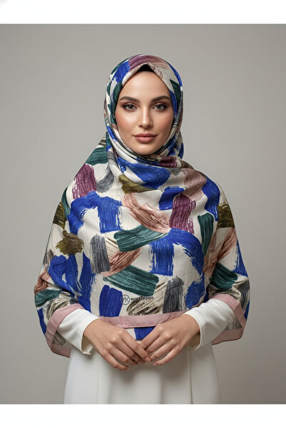 Modakaşmir وشاح من الخيزران بنمط فرشاة (درجات كريمية وقهوة ورمادية)