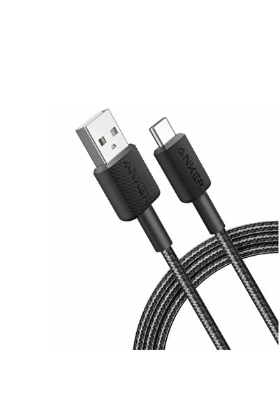 Anker Cablu alimentare si date Anker, USB-A (T) la USB Type-C (T), 1.8m, 480 Mbps, invelis nylon, Negru