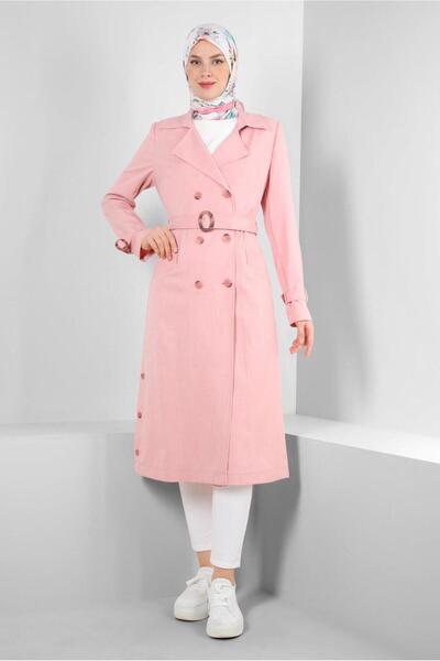 Alvina KRUVAZE YAKA KEMERLİ DÜĞMELİ TRENÇKOT 10758