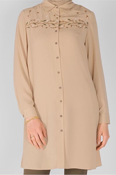 Alvina Flower Embroidered Buttoned Tunic 41493