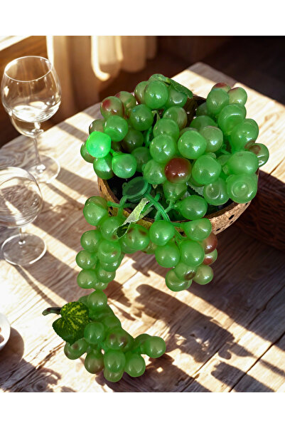 Home Yapay üzüm dalı 3 ADET dekor magnetli yeşil 12 cm