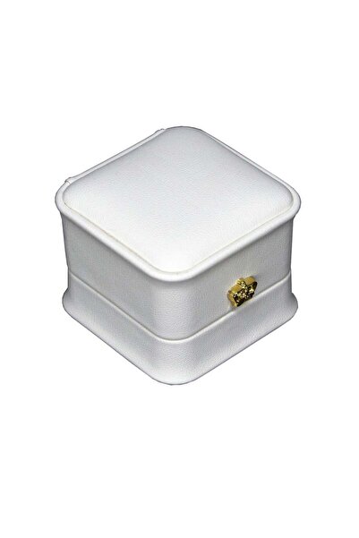 Metro Kuyumculuk Malzemeleri Deri Yüzük Kutusu Beyaz