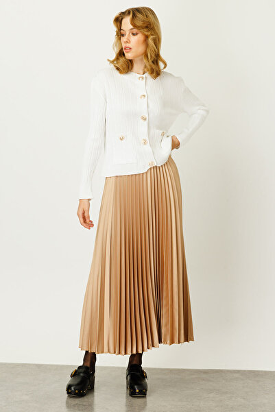 Hooopstore Πλεκτή Ζακέτα με κουμπιά - Εκρού