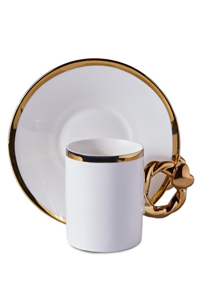 Perotti Cihangir Gold 2-Person Porcelain Coffee Cup Set