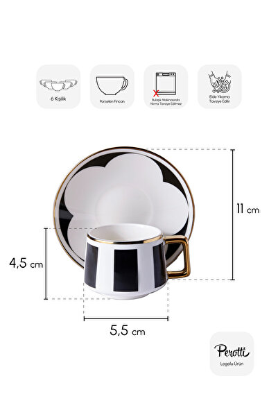Perotti Cihangir 6-Person Porcelain Striped Coffee Cup Set