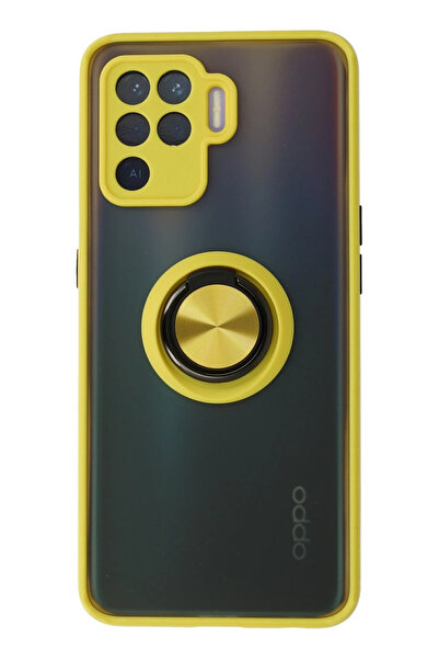 NewFace غطاء سيليكون RDBYDN Reno 5 Lite مع حلقة مونتريال (111602) - أصفر