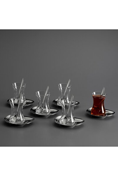 Jumbo Moon 18 Piece Steel Tea Set for 6 People