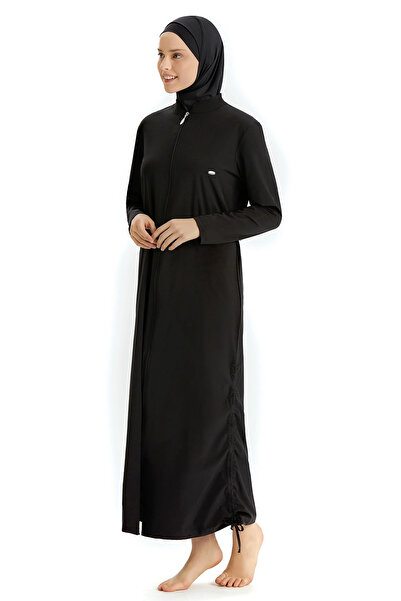 Adasea Costum de baie hijab acoperit complet Lung pe toată lungimea 4065 Negru