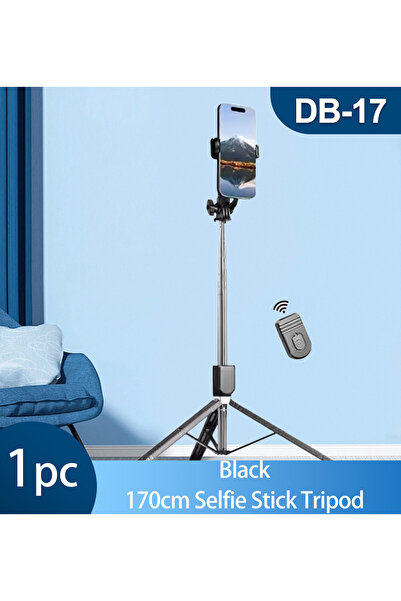 Choice حامل ثلاثي القوائم لتصوير السيلفي أسود بطول 170 سم مع جهاز تحكم لاسلكي...