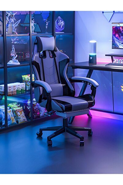 Venpara PU Leather Gaming Chair with Footrest, Adjustable Ergonomic Computer ...