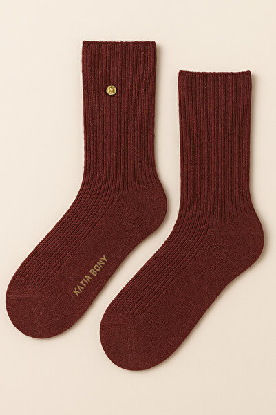 Katia&Bony Kadın Yün Simli Soket Çorap Ekru