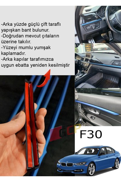 GCP German Car Parts F30 Mtechnic Blue Trim Set - F30 Blue Door Chest Trim