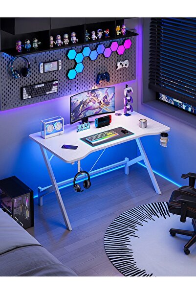 Venpara Gaming Table with Cup Holder Study Table with Earphone Hook