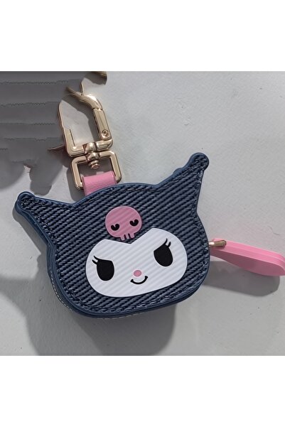BANDAI Kuromi-lanse Sanrio Cinnamonroll Kuromi Mini Bag Cute Creative Leather Bag Keychain Pendant Fashion