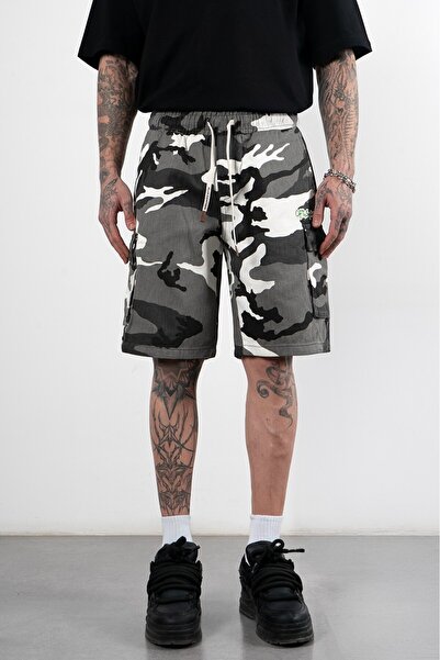 Plus Eighteen Of the System Grey Camouflage Men's Shorts