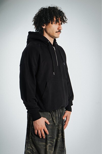 No Future Street Style Half Zip Oversize Men's Hoodie Nf0336Sy