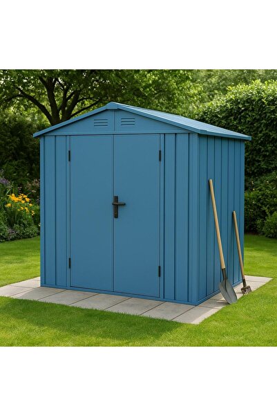 MODULBOX METAL BAHÇE DEPOLAMA EVİ (182X140X220) MAVİ