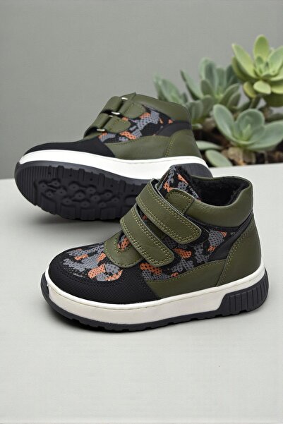 ISPARTALILAR 114A Ортопедична підошва Шкіряні черевики на липучках для дівчаток Шкіряні черевики на липучках для хлопчиків Черевики унісекс