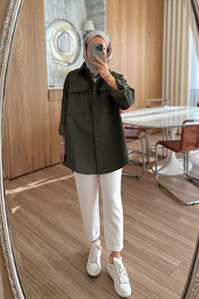 Ka Hijab Μαλακό πουκάμισο Χακί