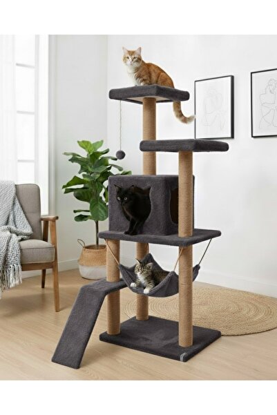 Reyo برج خدش للقطط Pet S9 مع منصة 124 سم أنثراسايت