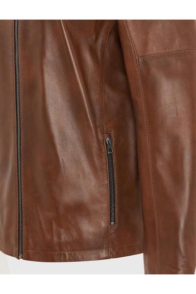 İLVİ Haji Genuine Leather Tan Men's Coat