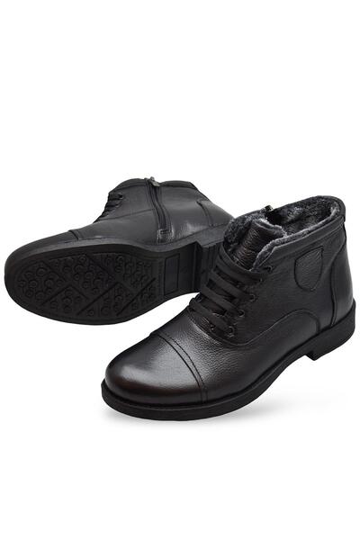 ISPARTALILAR Pánské boty z pravé kůže Tab3407 s kožešinou uvnitř Ortopedická podrážka kožené pánské boty na zip