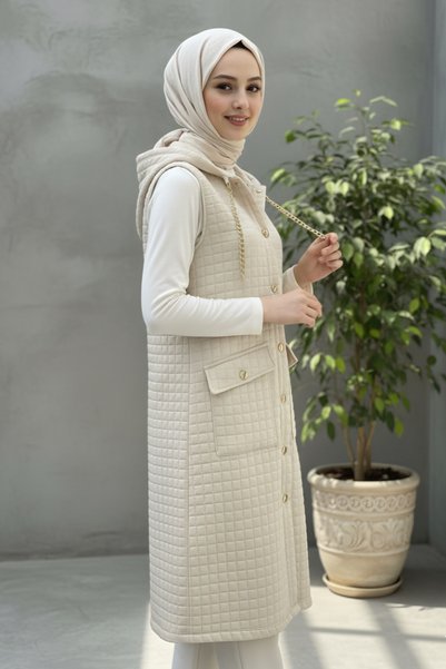 lavrisa Women's Hooded Long Quilted Vest