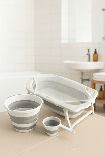 Zuu Baby Bebek Küveti  Katlanır  Banyo Seti  Hediye Fileli