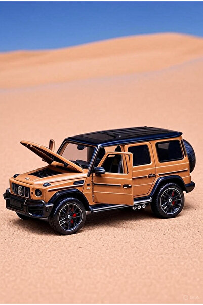 Vision XXI Mercedes G63 metal model with sound and lights, 15 cm, 1:32 scale, pull back, cognac brown