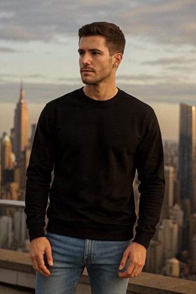 Masimar Men's Crew Neck Soft Textured Fabric Regular Fit Sweatshirt