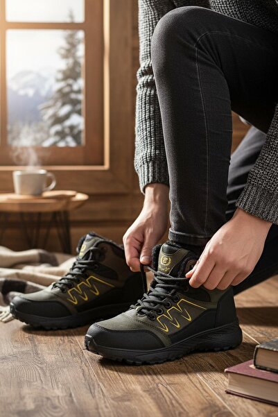 ISPARTALILAR 579 Cizme ortopedice anti-alunecare pentru femei și bărbați, cu blană în interiorul tălpii, pantofi, cizme unisex