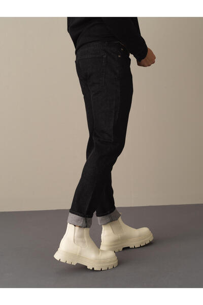 Xint Erkek Siyah Pamuk Dokulu Pamuklu Slim Fit Denim Pantolon