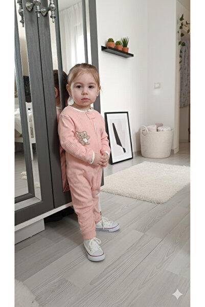 H&C STYLİNG Pembe Ayı Desenli Tulum