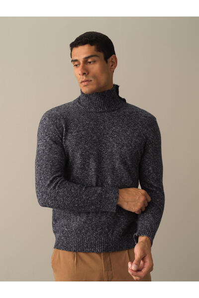 Xint Erkek Lacivert Yarım Balıkçı Yaka Regular Fit Kazak