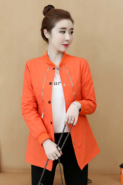dorbe casual women's lightweight winter wear orange jacket