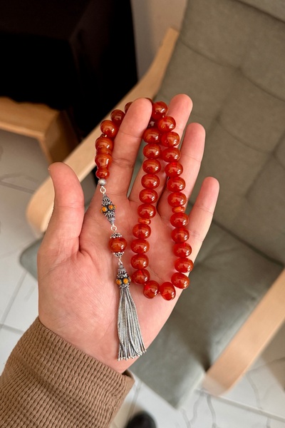 dergah tesbih Old Order Wind Rose Moire Hawk Network Series Clamping Amber Silver Design