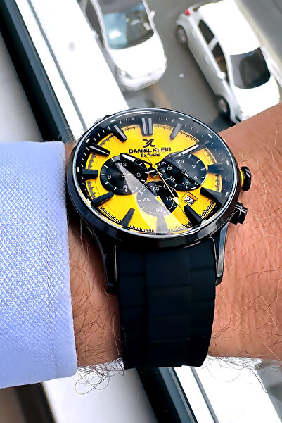 Daniel Klein Exclusive Hediyelik Erkek Kol Saati Su Geçirmez Siyah Silikon Kordon - Bileklik DKER2059C3