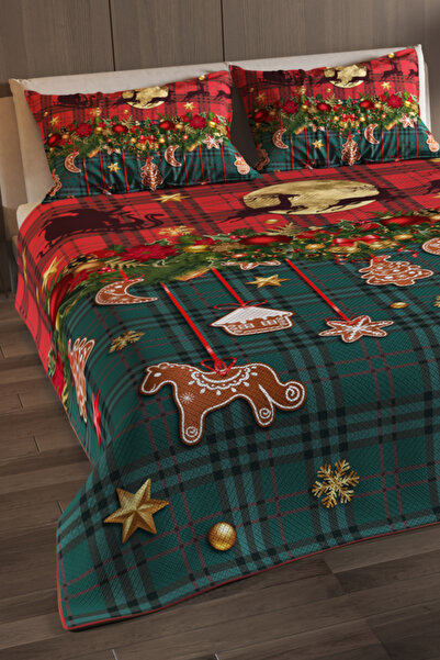 MonoHome New Year's 100% Cotton Double Pique Set Bedspread Special Woven Christmas Decorations