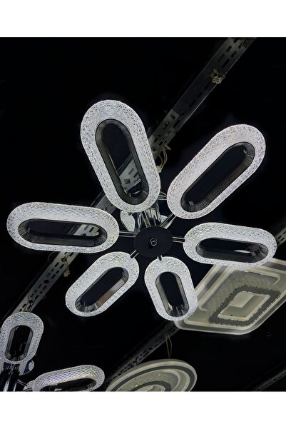 Bohem Aydınlatma Bohem Avize 6lı ElipsPlafonyer 3 Renk LED Modern Avize Beyaz...