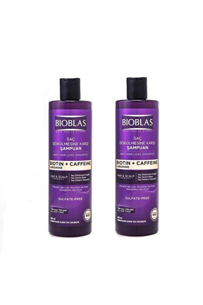 Bioblas Biotin + Kafein Saç Dökülmesine Karşı Şampuan 400 ml 2 ADET