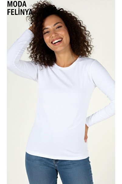 moda felinya Ženski beli bodi sa dugim rukavima