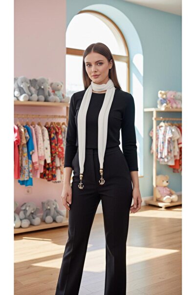 Gönülden Tasarım Eșarfă moale bumbac moale cu capă, albă