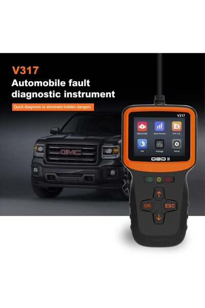 Axeloni V317 Car Diagnostic Tester, ®, CAN, OBD II/EOBD Diagnostic Tool, Black
