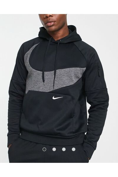 Nike Ανδρικό φούτερ με κουκούλα ανθρακί Therma Novelty Bomber