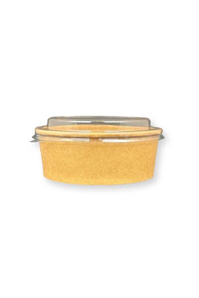 Home 100 Adet Kraft Karton Salata Kasesi Kapaklı 500cc